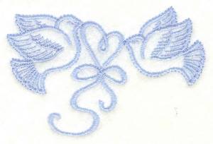 Picture of Doves With Heart Small Machine Embroidery Design