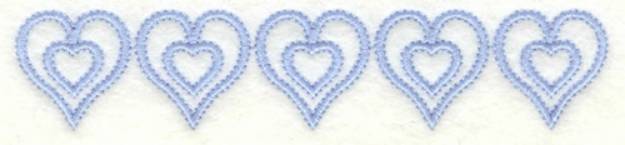 Picture of Hearts Horizontal Border Machine Embroidery Design