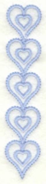 Picture of Hearts Vertical Border Machine Embroidery Design
