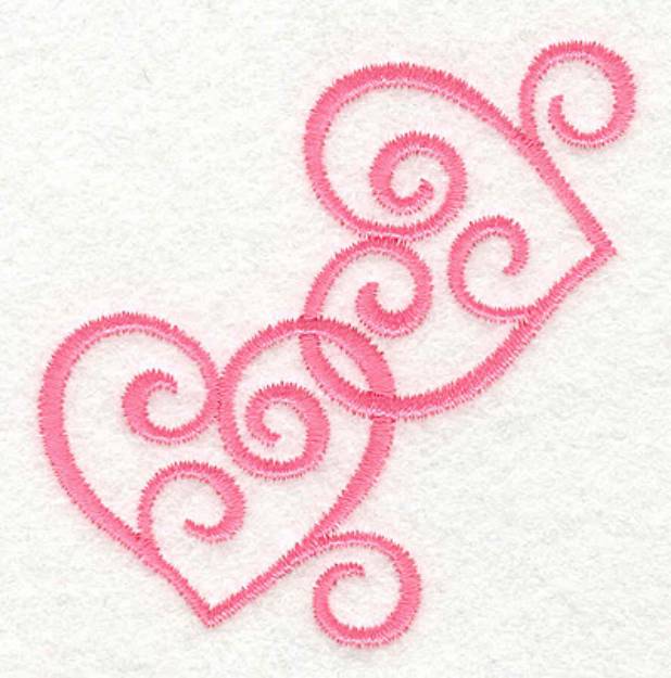 Picture of Swirly Heart Corner Machine Embroidery Design