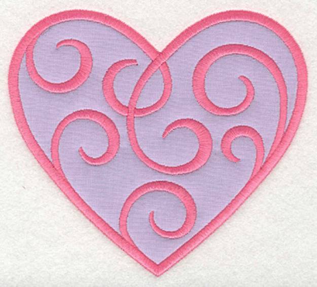 Picture of Swirly Heart 1 Machine Embroidery Design