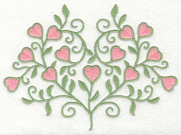 Picture of Fancy Heart Vine Plant Machine Embroidery Design