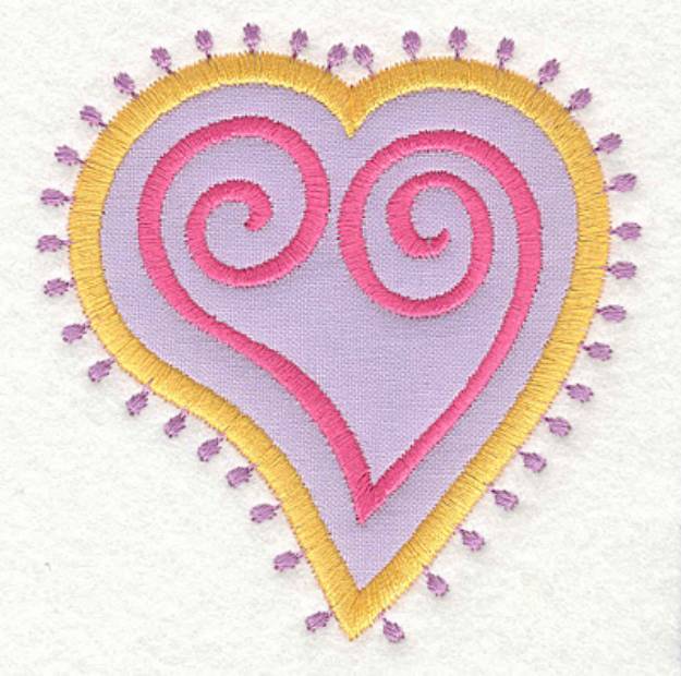 Picture of Heart Motif Small Machine Embroidery Design