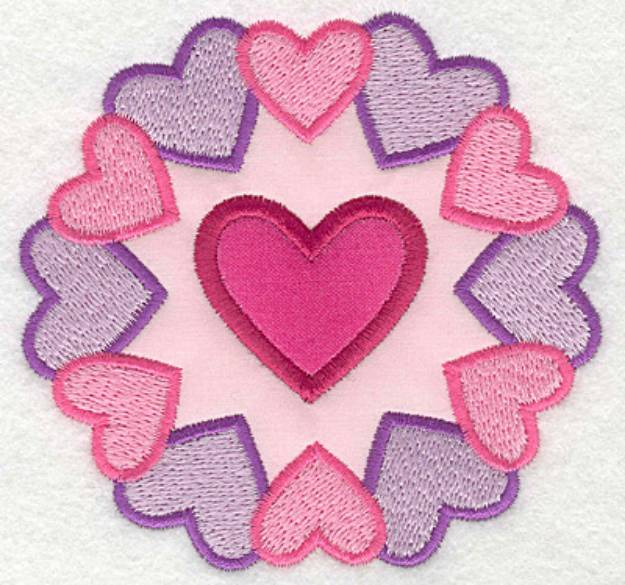 Picture of Heart Circle With Heart Machine Embroidery Design