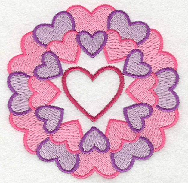 Picture of Hearts Wreath & Heart Machine Embroidery Design