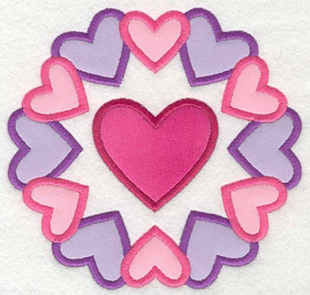 Picture of Heart Circle & Heart Machine Embroidery Design