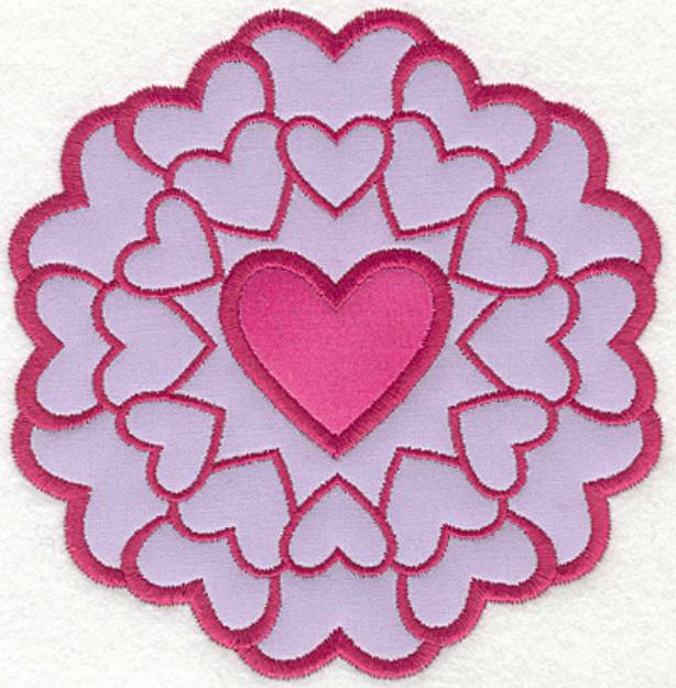 Picture of Heart Circle Small Machine Embroidery Design