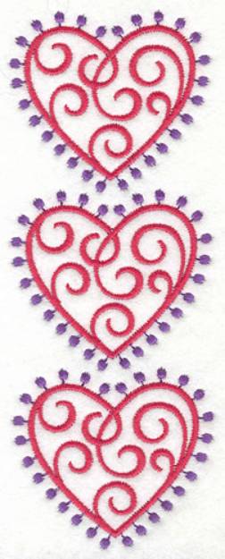 Picture of Fashion Hearts Vertical Machine Embroidery Design