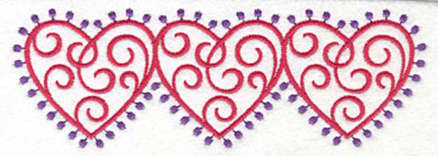 Picture of Fashion Hearts Horizontal Machine Embroidery Design