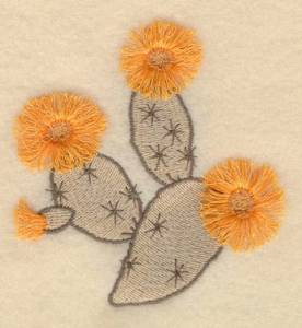 Picture of Prickly Pear Cactus Fringe Machine Embroidery Design