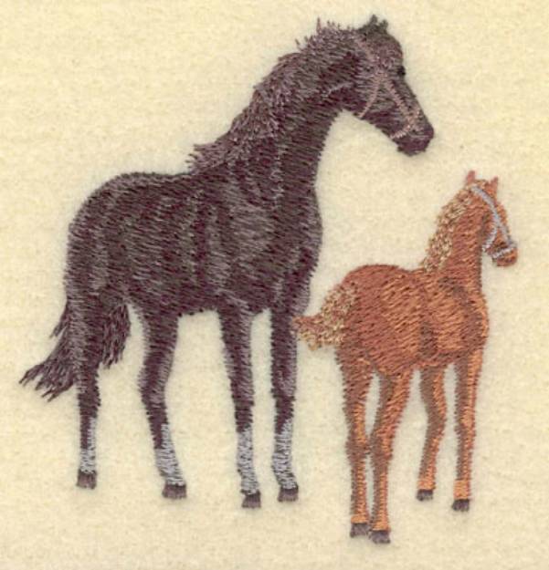 Picture of Mare With Colt Small Machine Embroidery Design
