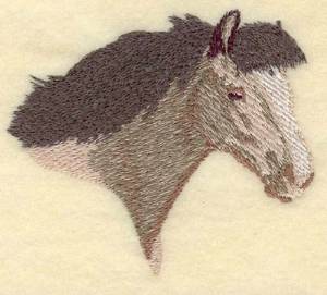 Picture of Horse Head Facing Right Small Machine Embroidery Design