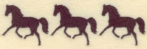 Picture of Three Horse Border Small Machine Embroidery Design