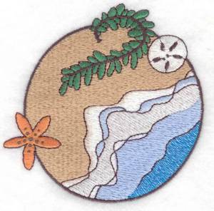 Picture of Waves On Shore Machine Embroidery Design