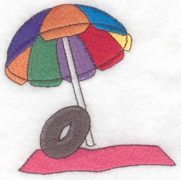 Picture of Beach Blanket & Umbrella Machine Embroidery Design