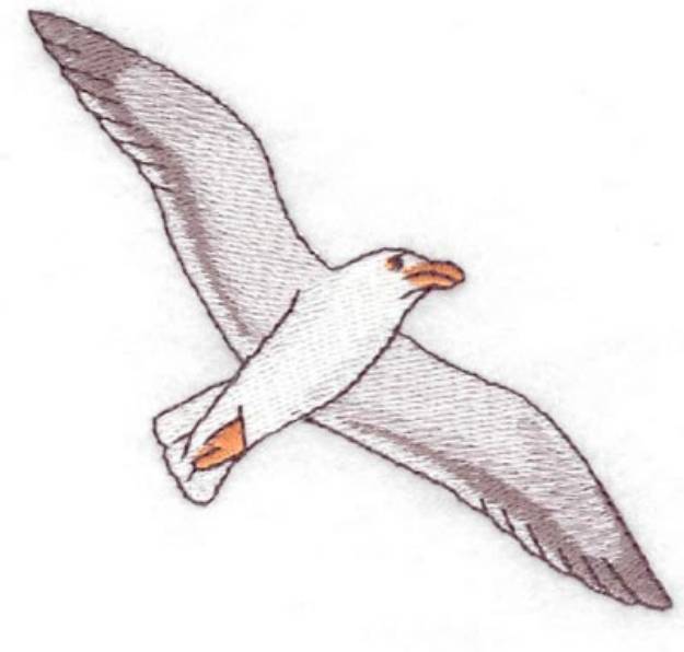 Picture of Seagull Flying Machine Embroidery Design