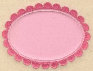 Picture of Oval Pink Applique Machine Embroidery Design
