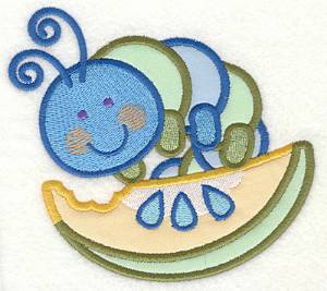 Picture of Bug On Watermelon Machine Embroidery Design