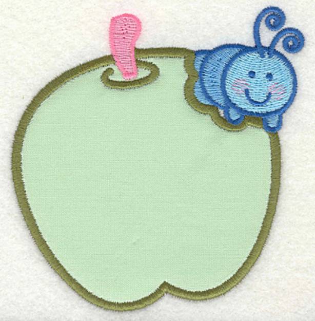 Picture of Caterpillar On Apple Machine Embroidery Design