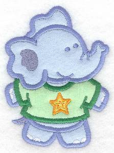Picture of Double Applique Elephant Machine Embroidery Design