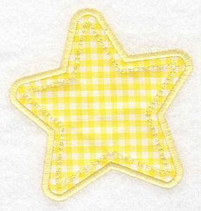 Picture of Gingham Star Applique Machine Embroidery Design