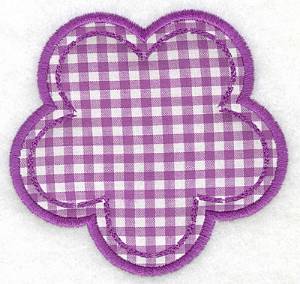 Picture of Gingham Flower Applique Machine Embroidery Design