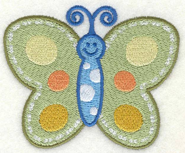 Picture of Happy Face Butterfly Machine Embroidery Design