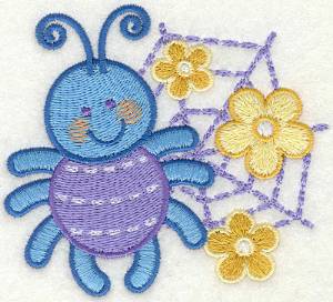 Picture of Spider on a Web Machine Embroidery Design