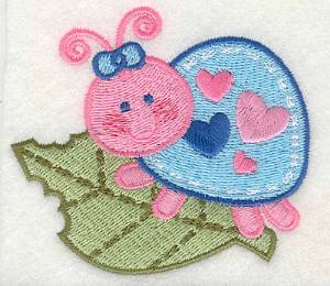 Picture of Bug On Leaf Machine Embroidery Design