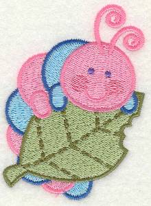 Picture of Caterpilliar Eating Leaf Machine Embroidery Design
