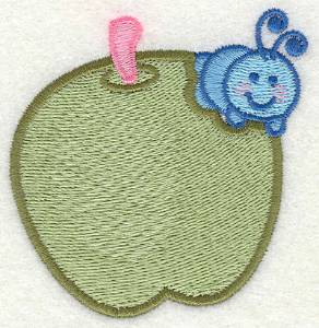 Picture of Apple Eating Caterpillar Machine Embroidery Design