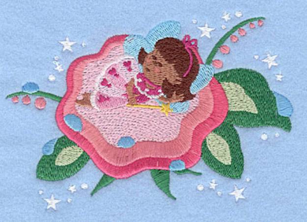 Picture of Sleeping Flower Fairy Machine Embroidery Design