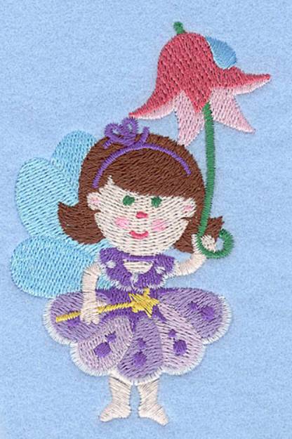Picture of Foxglove Umbrella Fairy Machine Embroidery Design