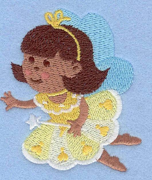 Picture of Flying Yellow Fairy Machine Embroidery Design