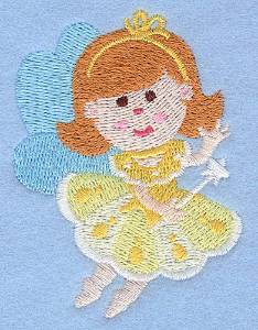 Picture of Waving Yellow Fairy Machine Embroidery Design