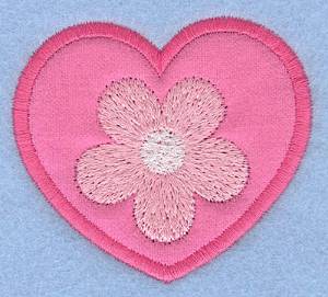 Picture of Floral Heart Applique Machine Embroidery Design
