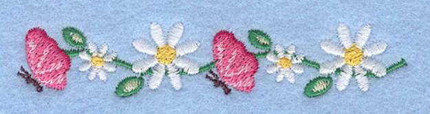 Picture of Butterflies and Daisies Machine Embroidery Design