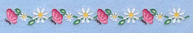Picture of Butterfly Daisy Border Machine Embroidery Design
