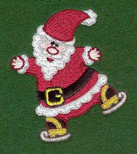 Picture of Ice Skating Santa Machine Embroidery Design