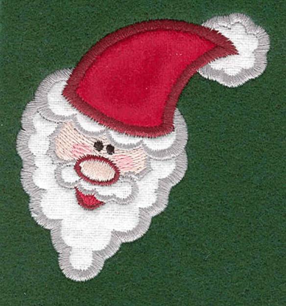 Picture of Santa Head Applique Machine Embroidery Design