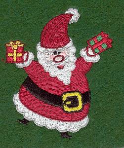 Picture of Santa With Presents Machine Embroidery Design