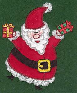 Picture of Santa With Gifts Applique Machine Embroidery Design