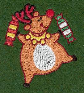 Picture of Reindeer with BonBon Machine Embroidery Design