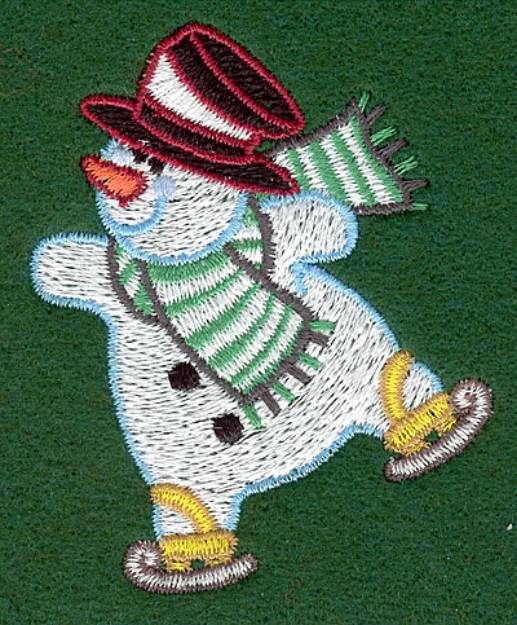 Picture of Iceskating Snowman Machine Embroidery Design