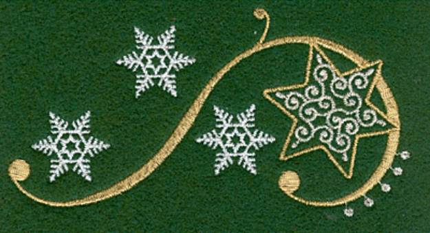 Picture of Swirls, Stars And Snow Machine Embroidery Design