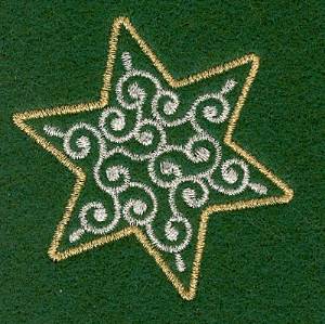 Picture of Small Embellished Star Machine Embroidery Design