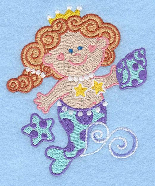 Picture of Mermaid With Shell Machine Embroidery Design
