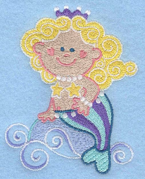 Picture of Swimming Mermaid Machine Embroidery Design