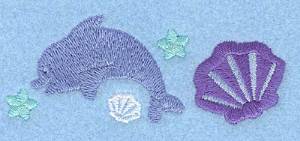 Picture of Dolphin and Shells Machine Embroidery Design