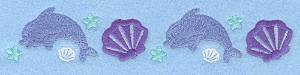 Picture of Dolphin and Shell Border Machine Embroidery Design